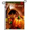 G128 - Home Decorative Fall Garden Flag Welcome Quote, Autumn Harvest Cornucopia Garden Yard Decorations, | 12x18 Inch | Printed 150D Polyester - Rustic Holiday Seasonal Outdoor Flag